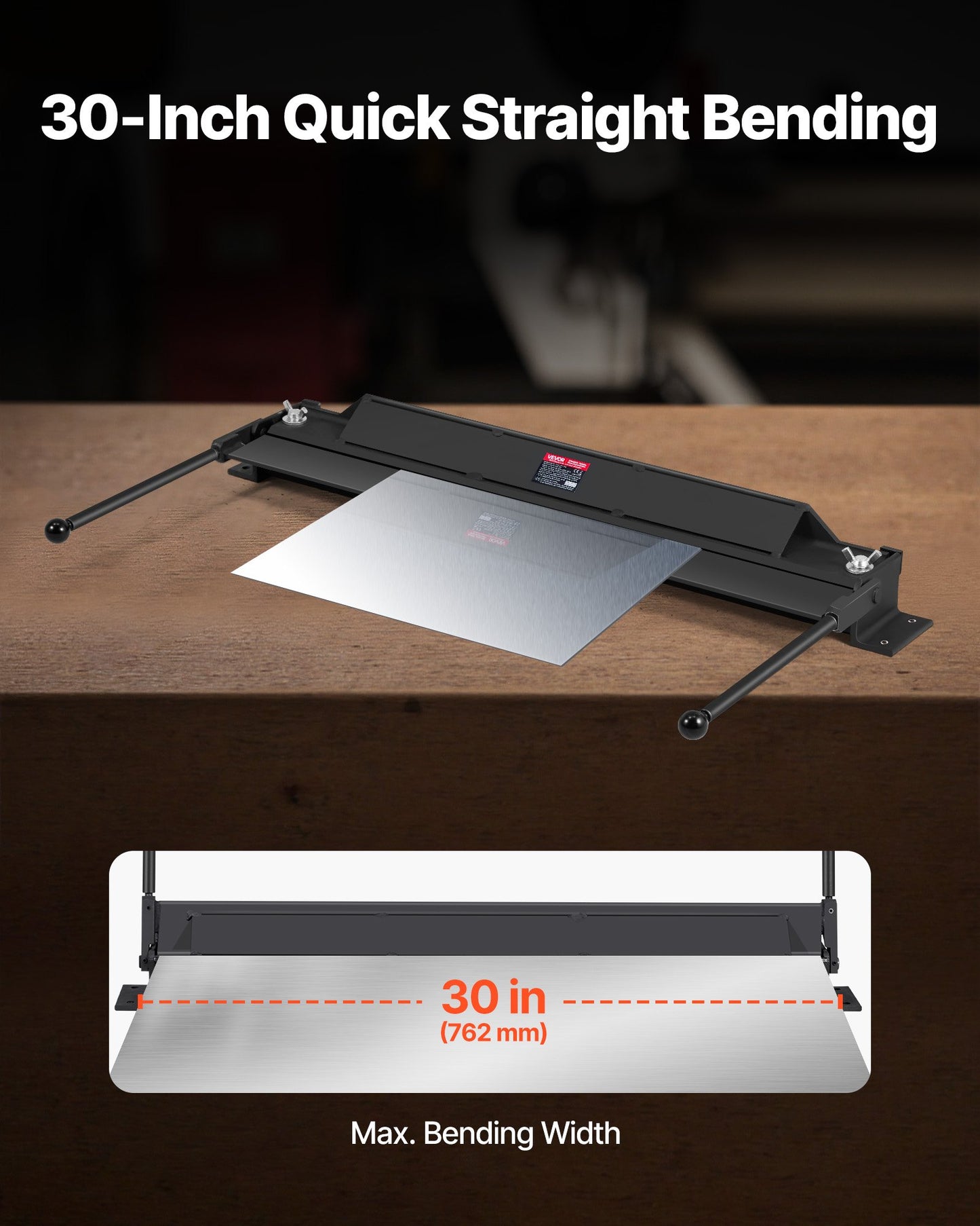 30-Inch Sheet Metal Bending Brake - Adjustable 0-135° Heavy-Duty Metal Folder