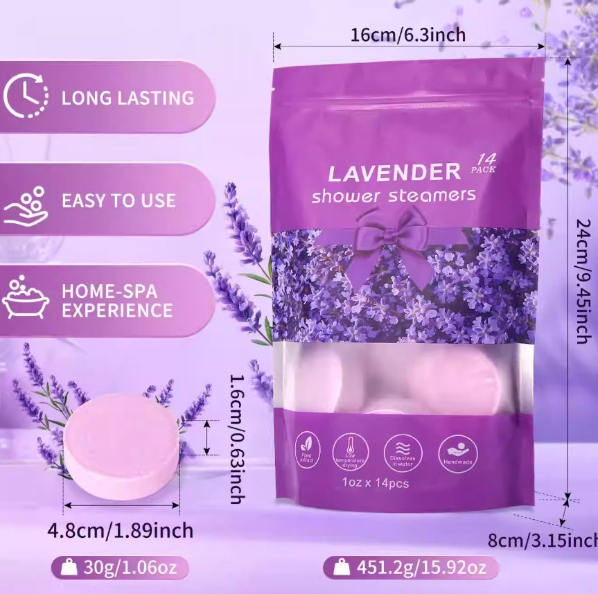 Lavender Shower Steamer with Essential Oil - Relaxing Aromatherapy 1PC