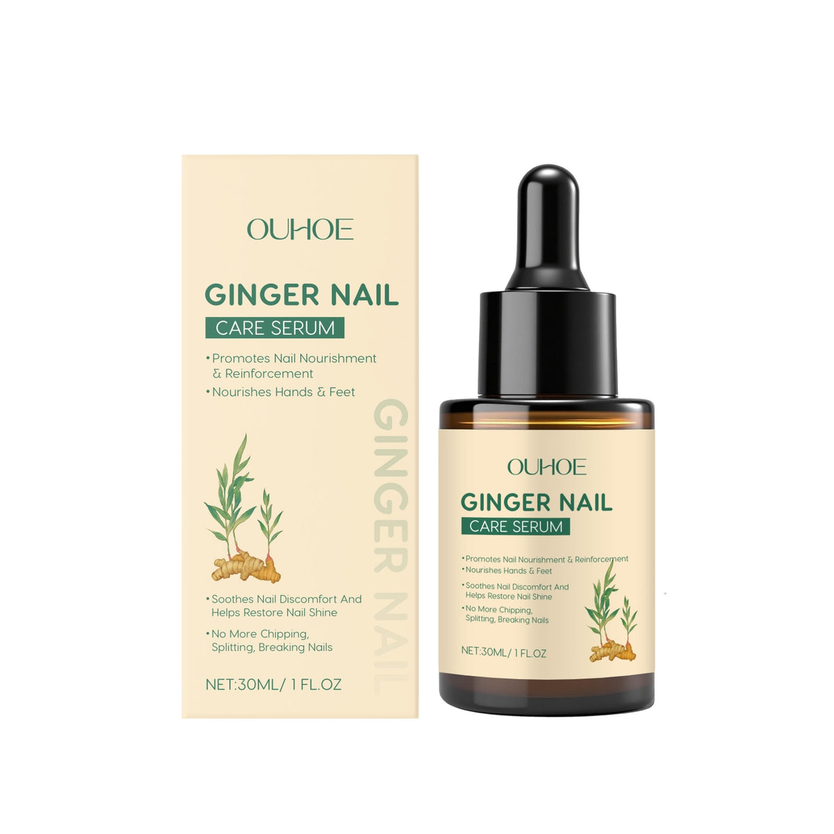 Ginger Nail Care Serum 30ml - Nourishing Skin Treatment for Nails
