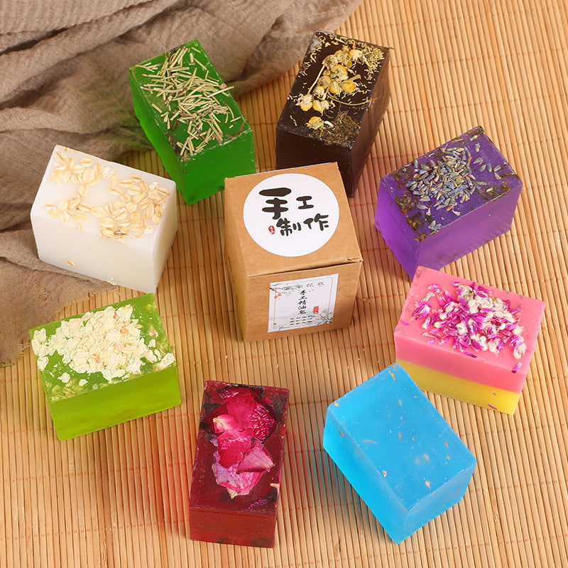 Handmade Essential Oil Flower Soap Set - Moisturizing 200g Multiple Fragrances