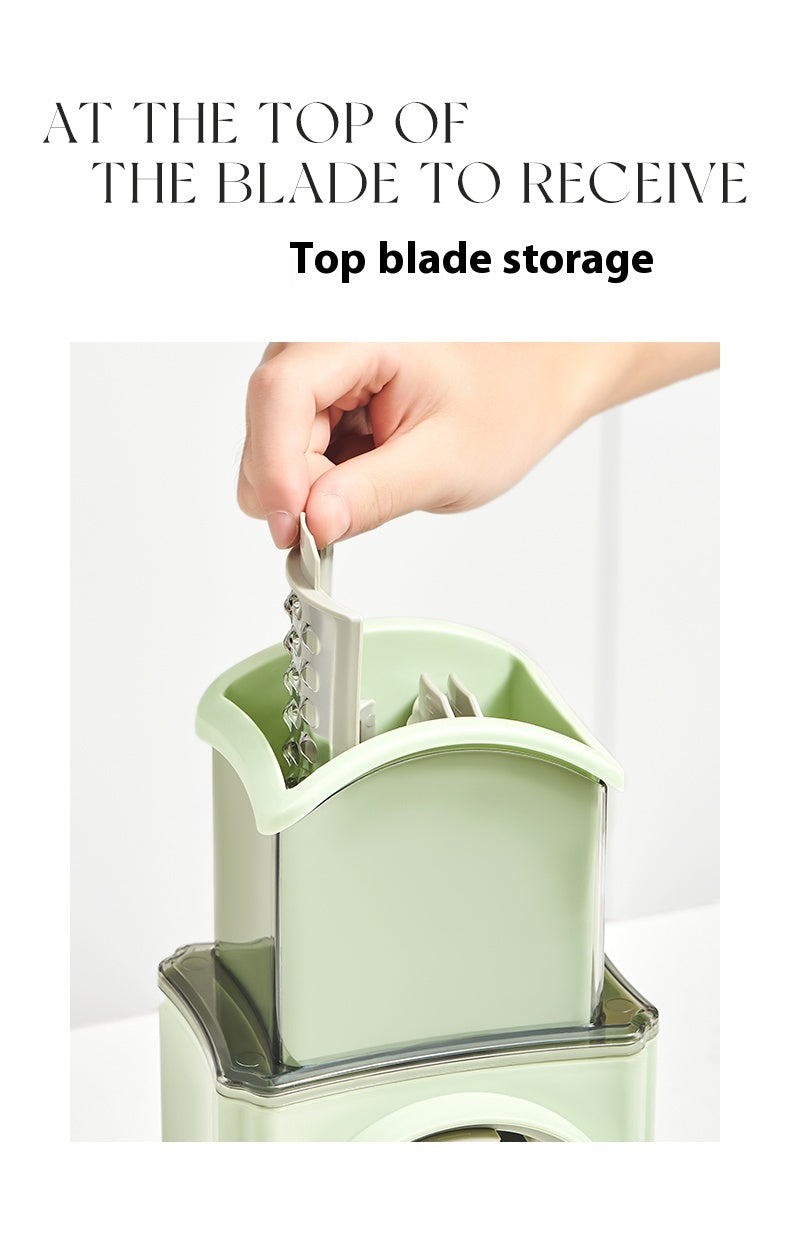 Multi-functional Hand Guard Kitchen Drum Shredder - Green Manual Vegetable Cutter