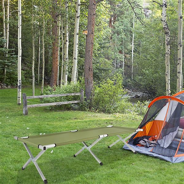 Portable Folding Camping Cot - Army Green, Lightweight Design
