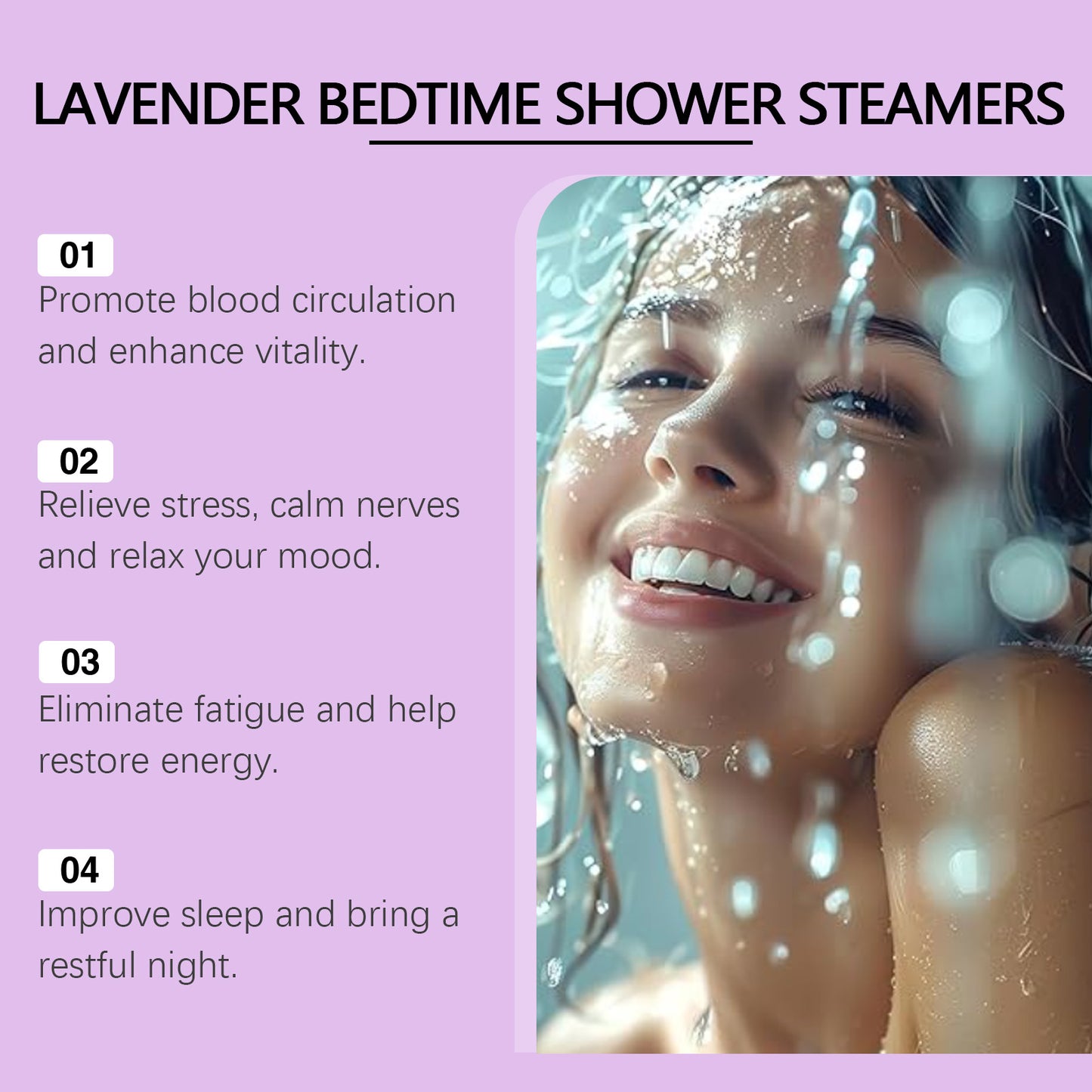 Lavender Aromatherapy Shower Tablets for Relaxation and Stress Relief