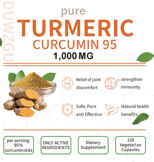 Natural Curcumin Supplement Capsules - High Potency Herbal Extract
