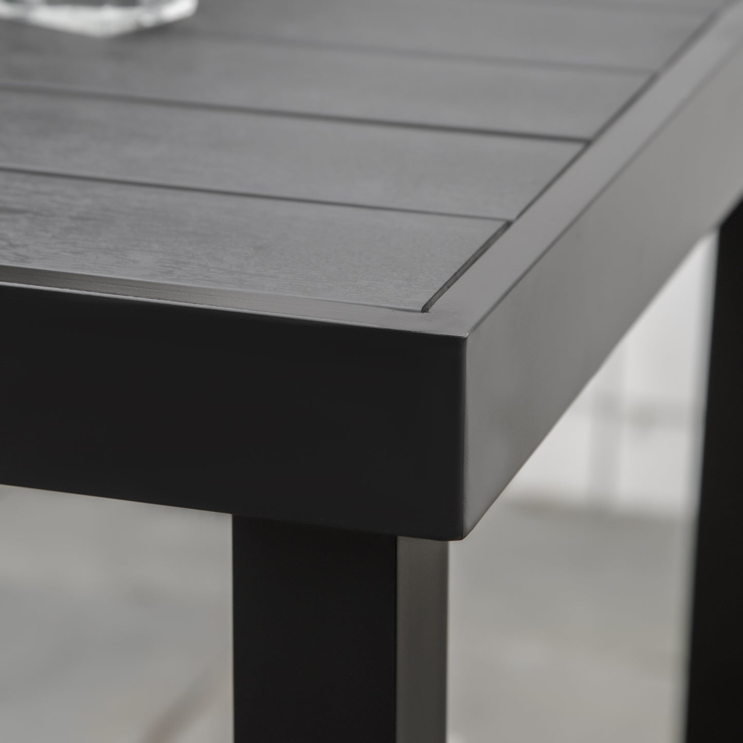 Outdoor Dining Table for 4 - Rectangular Aluminum Black