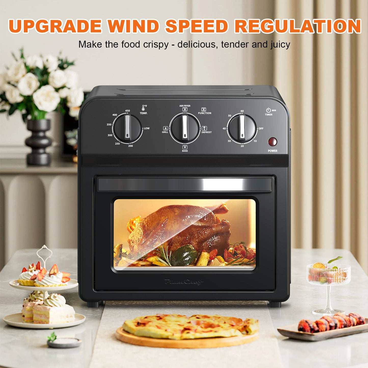 13QT Air Fryer Toaster Oven - 7-in-1 Convection Cooking