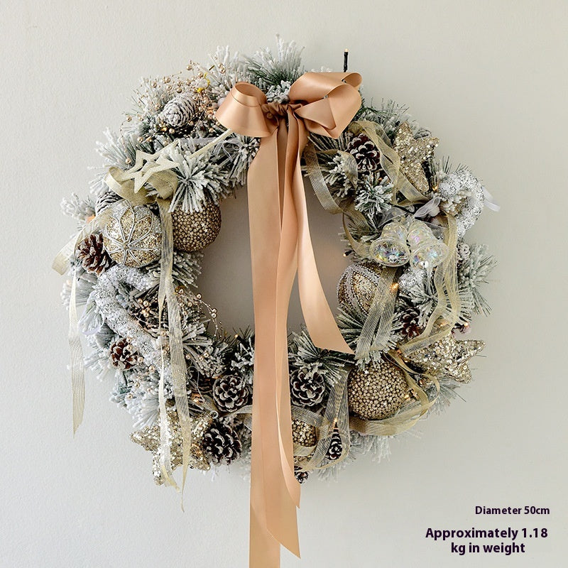 Encrypted Flocking Christmas Garland - Window Decoration for Holiday Festive Decor