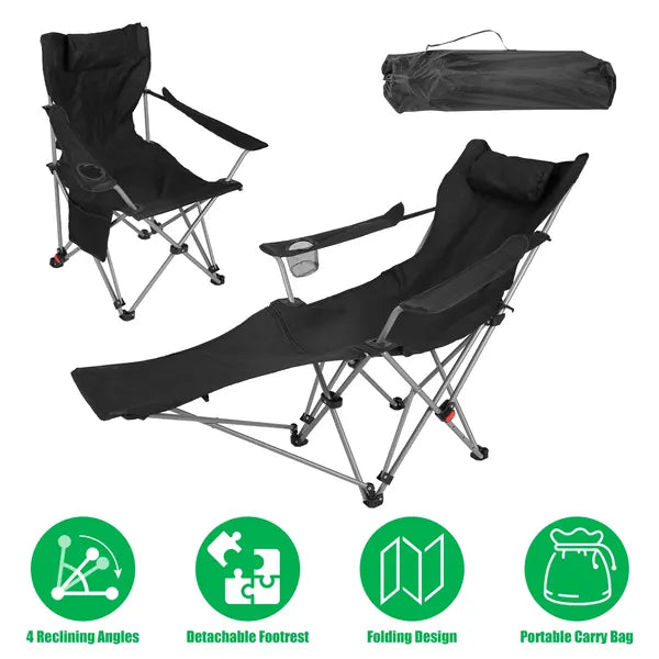 Adjustable Outdoor Reclining Camping Lounge Chair - Heavy Duty