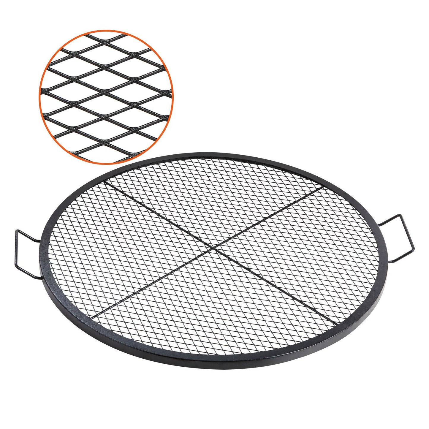 Heavy Duty Steel Fire Pit Grill Grate 36 Inch Round Cooking Grid for Outdoor Camping & BBQ