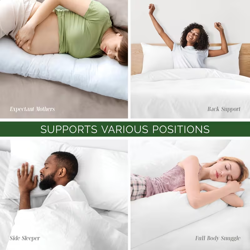 Ergonomic Full-Body Pillow - Extra Long 20x54 Inch for Side Sleepers