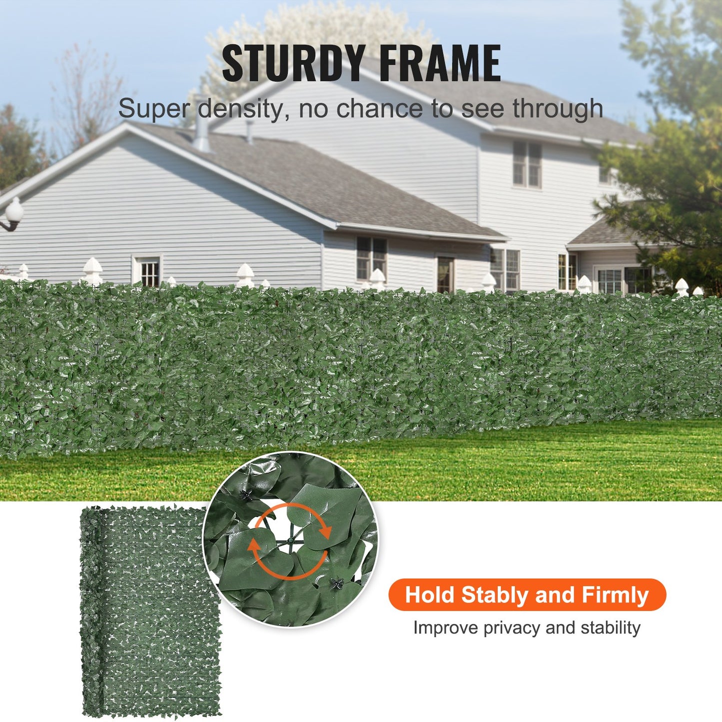 Artificial Ivy Privacy Fence Screen, 96x72 Inches Green Garden Fence with Reinforced Joints