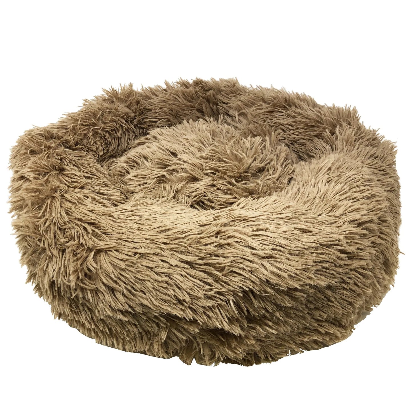 Premium Plush Round Dog Bed - Soft Cozy Pet Bed with Raised Edge