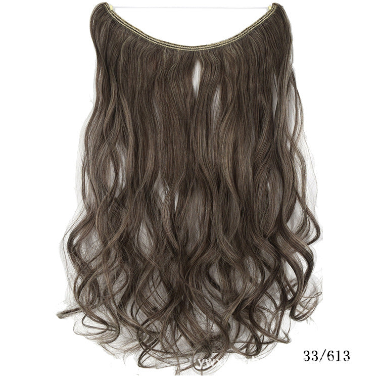 Seamless Hair Extension Wig Set for Women - High-Temperature Fiber, Multiple Colors
