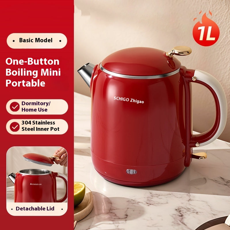 Portable Electric Kettle with Heat Preservation, 1L Travel Mini Water Boiler