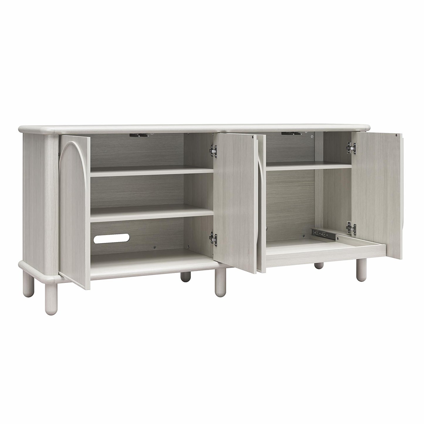 Rustic White Selena Credenza - Home Office Storage Unit