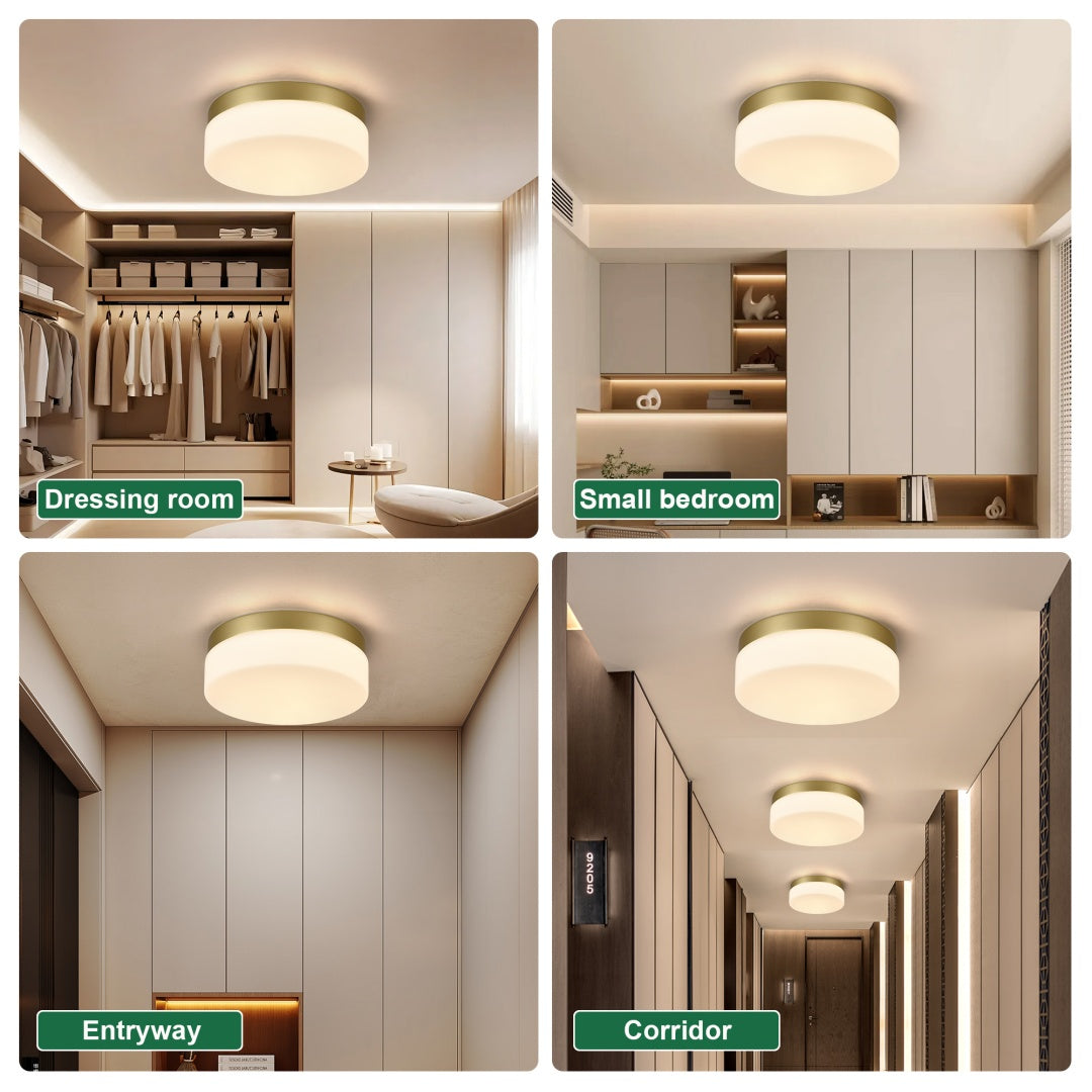 24W LED Flush Mount Ceiling Light Fixture - 12 Inch Round Gold