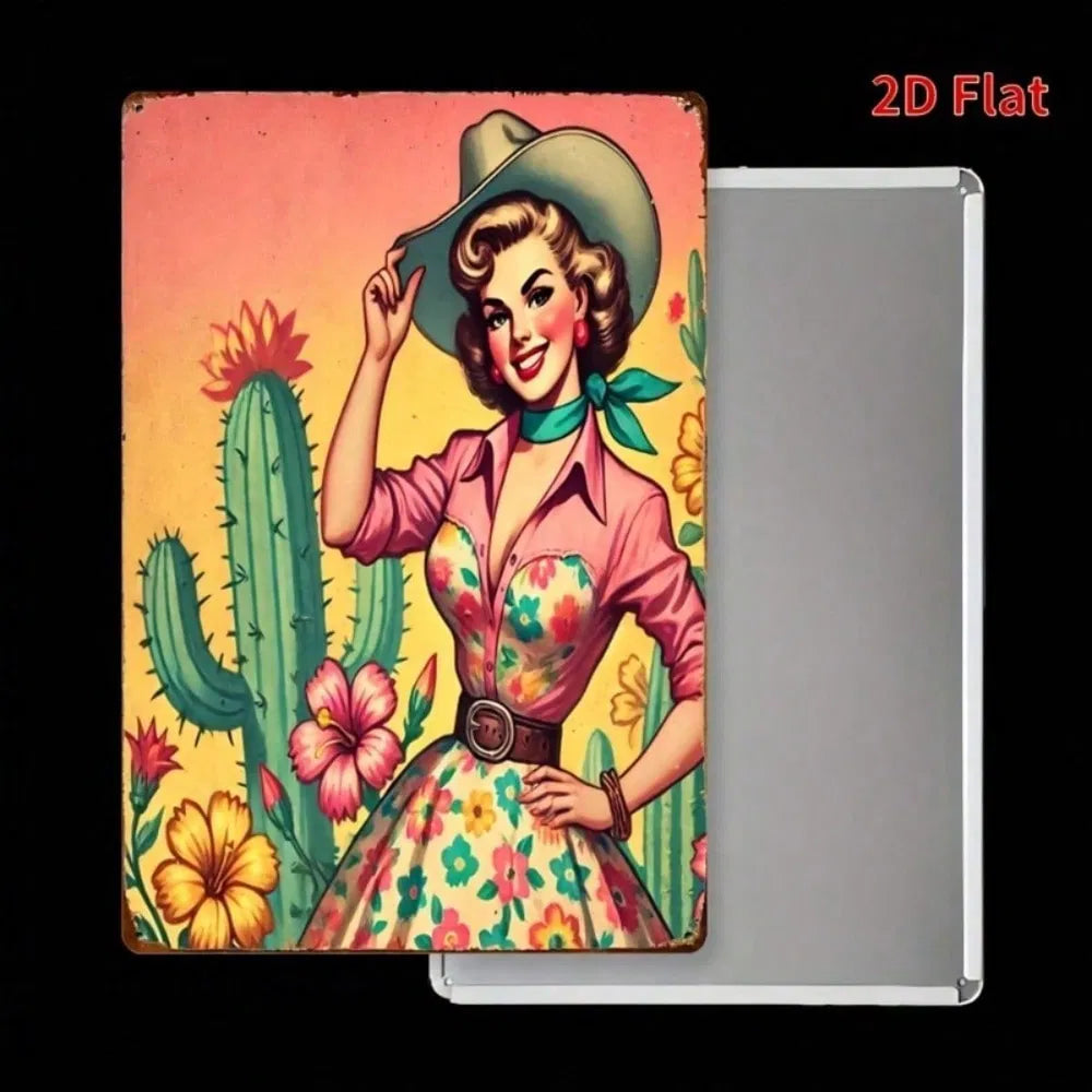 Metal Tin Wall Decoration - 20 cm x 20 cm Artistic Design
