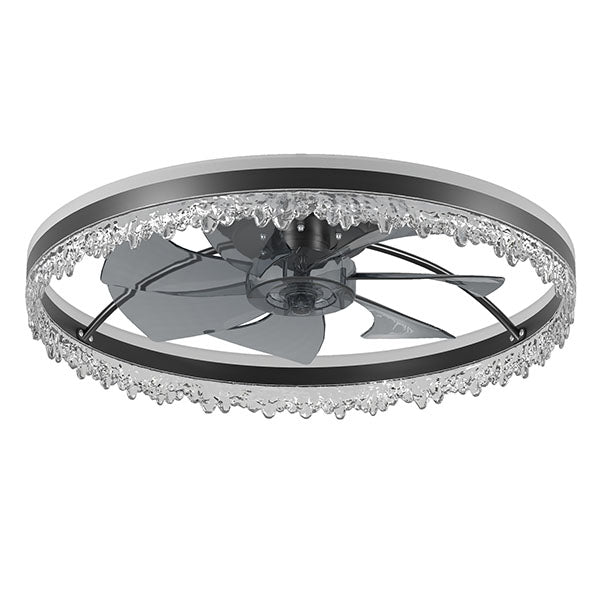 Modern LED Ceiling Fan with Light - 24" Dimmable, Remote Control, Quiet Design