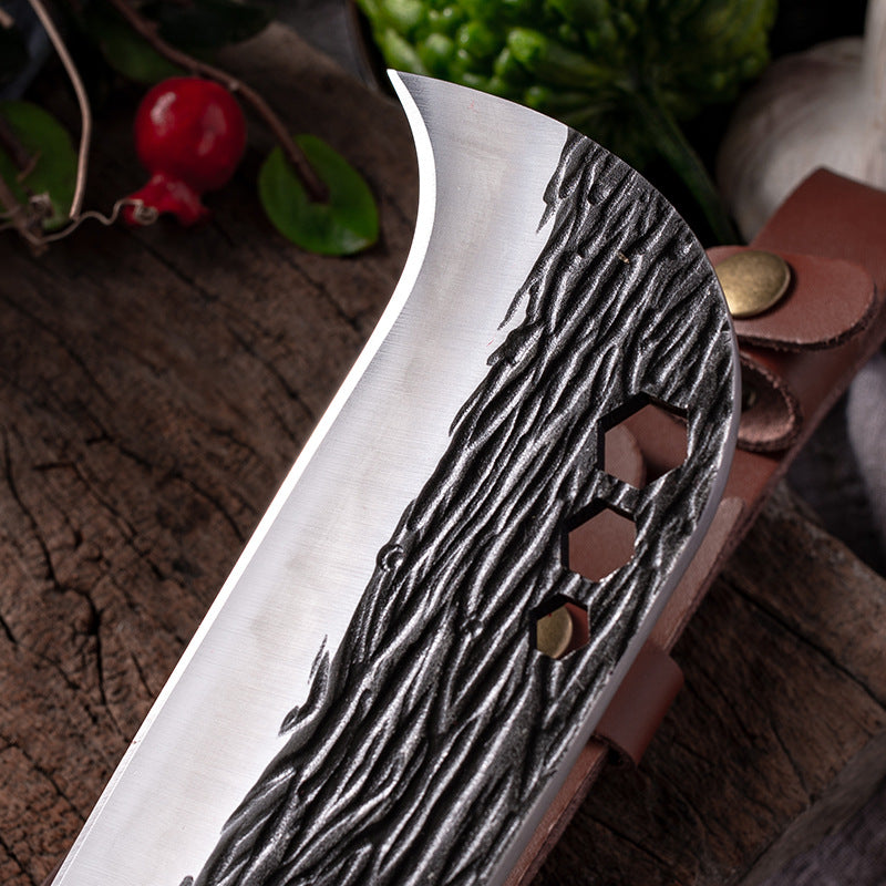Outdoor Bone Chopping Hook Knife with Sheath - Portable Kitchen Tool