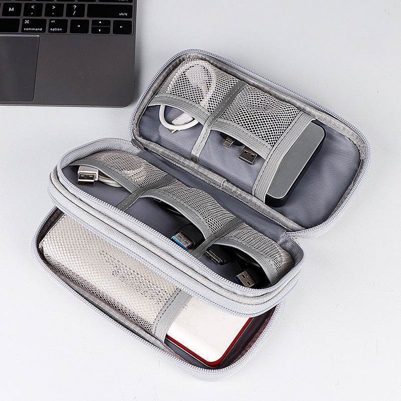 Multi-Compartment Charging Cable Organizer Bag with Double Layer Options
