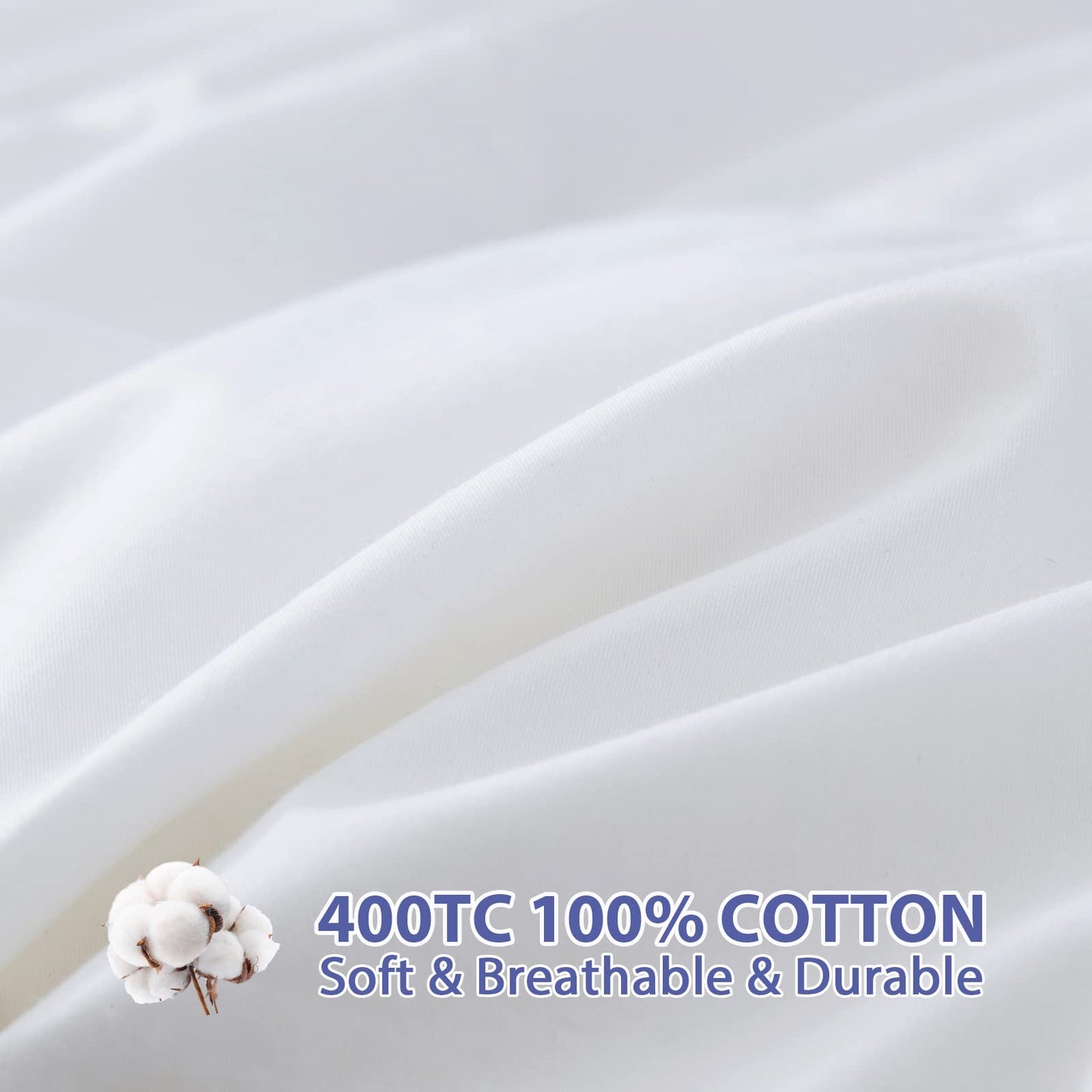 Cooling Mattress Topper Pad - Ultra-Soft Quilted Design, Deep Pocket