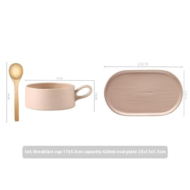 Ceramic Breakfast Cup Set - Multiple Colors, 4.7 Inch Porcelain Tableware