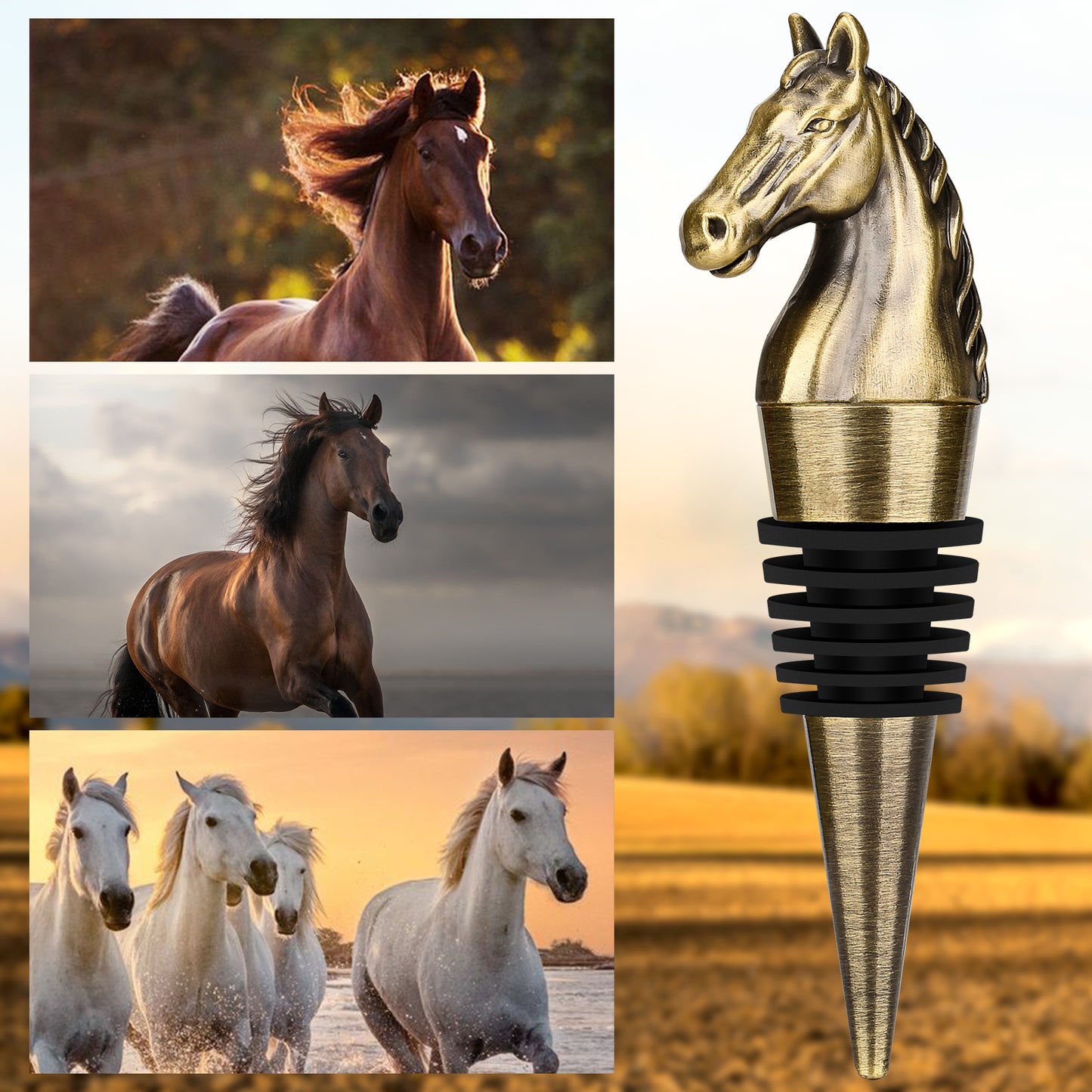 Horse Head Wine Bottle Stopper - Fun Animal-Shaped Design