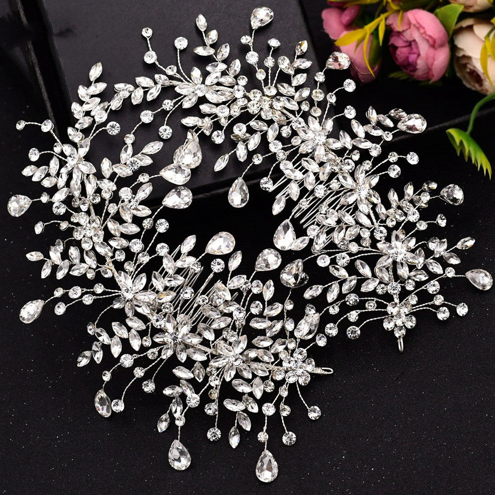 Korean Style Bridal Hair Clip with Rhinestones