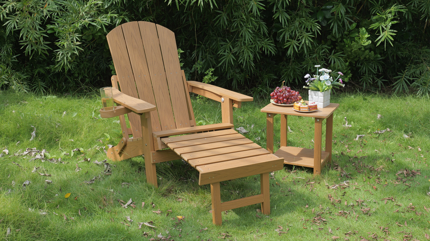 Outdoor Adjustable Lounge Chair With Cup HolderFor Patio Relaxation &