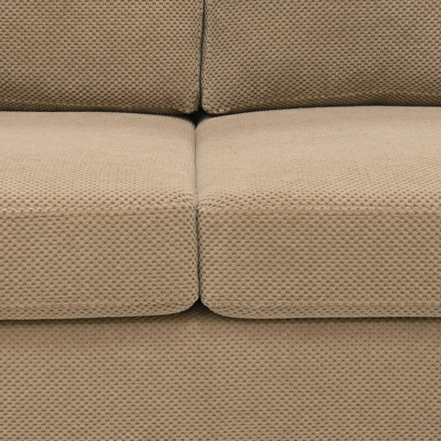 U-Shaped Sofa with Nubby Upholstery and Dual Chaise - Camel