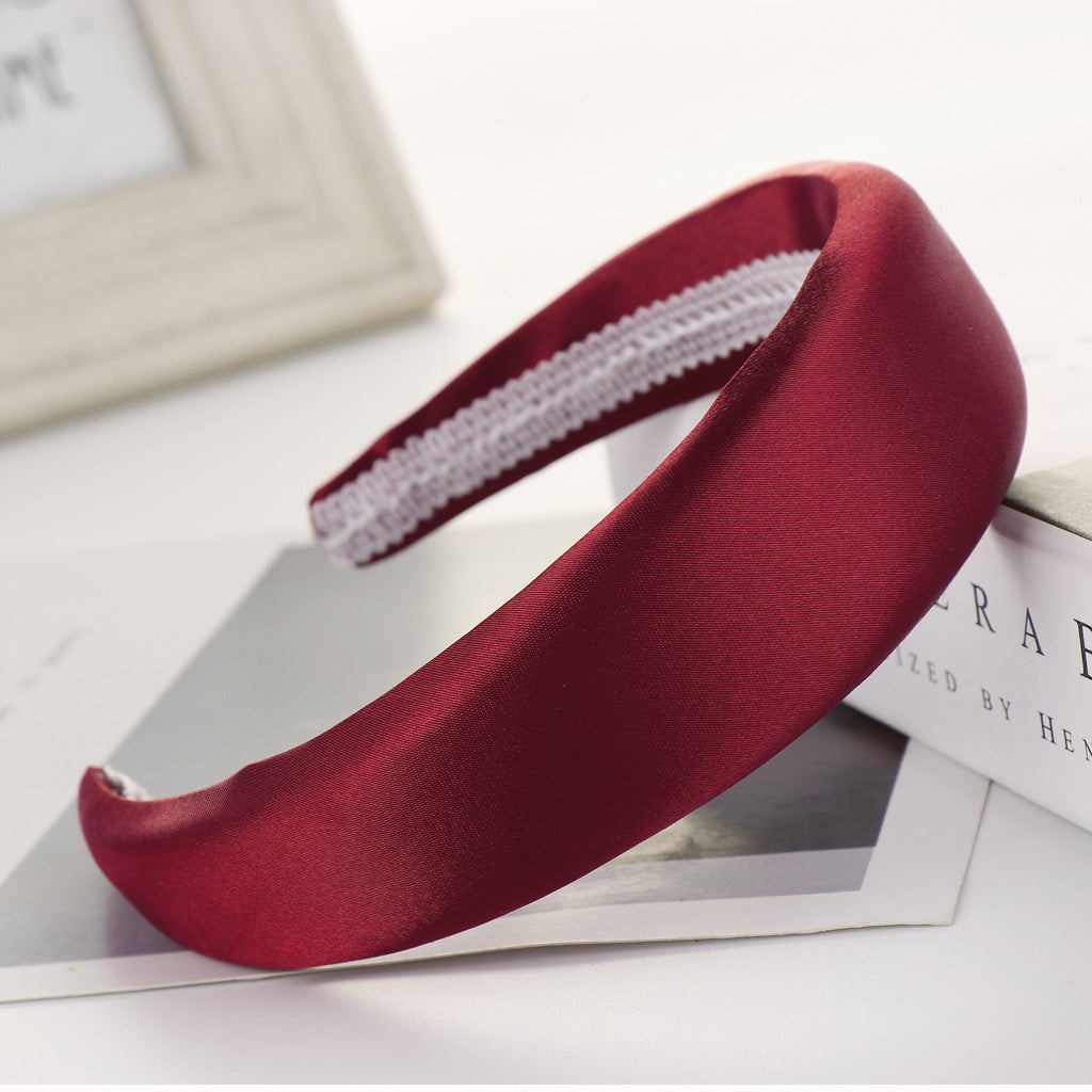 Satin Sponge Headband with Wide Edge