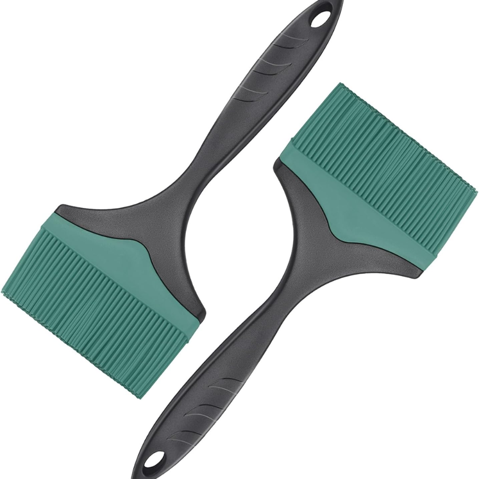 2-Pack Extra-Wide Silicone Basting Brushes - Green