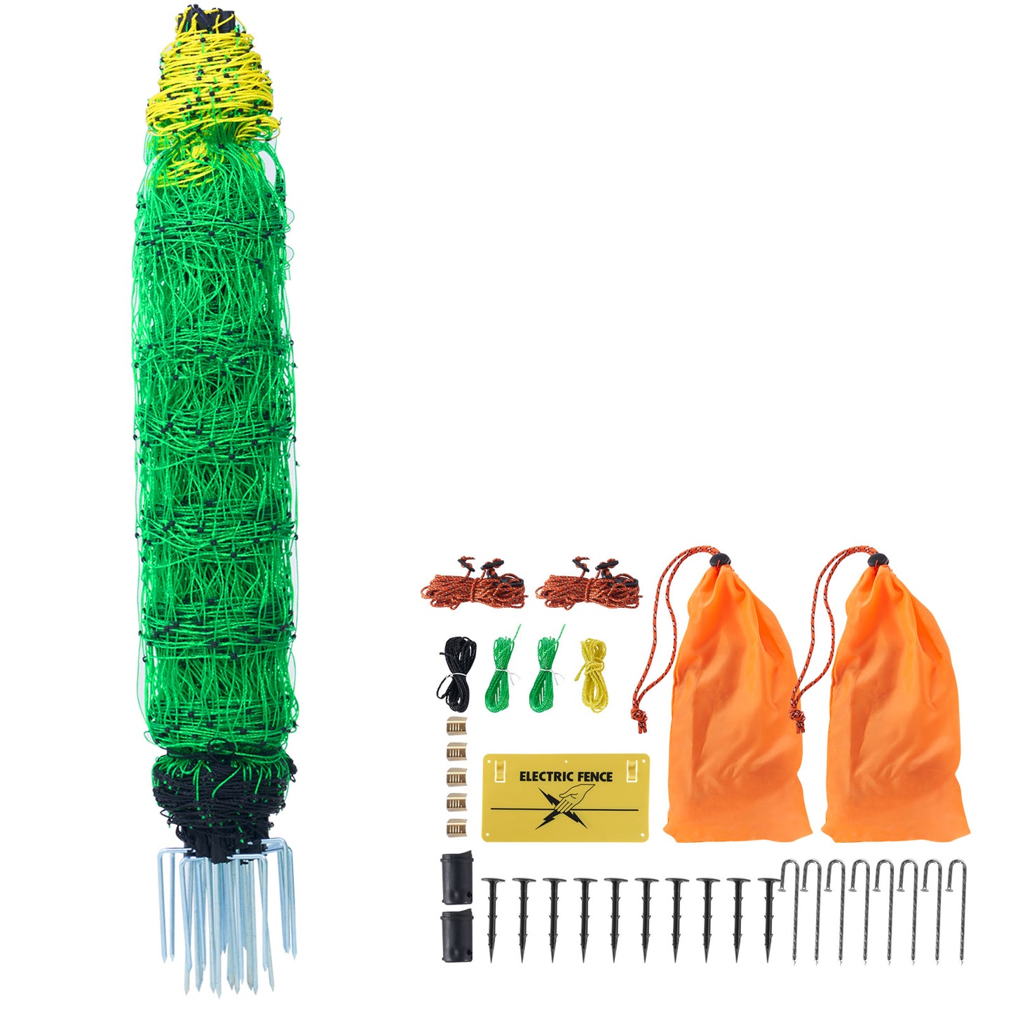 Electric Fence Netting for Livestock - 35 Inch H x 164 Feet L with Posts & Stakes