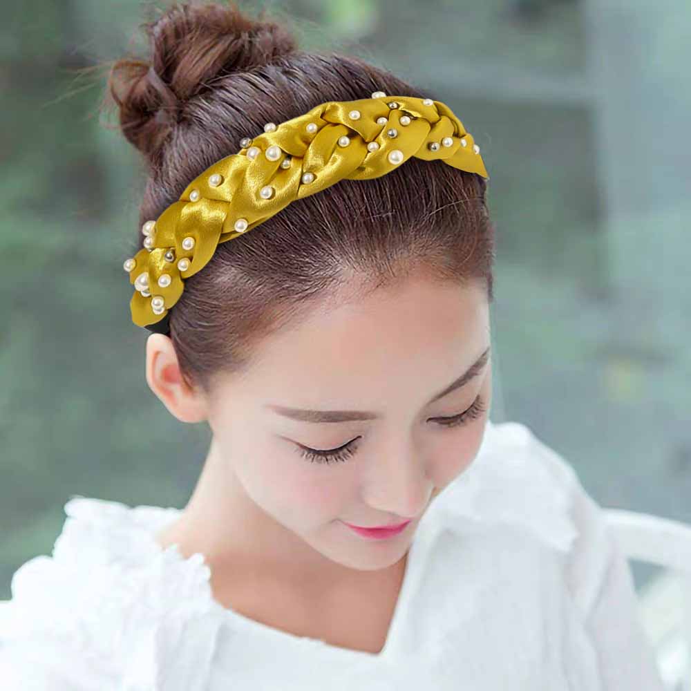 Crossed Knotted Pearl Headband