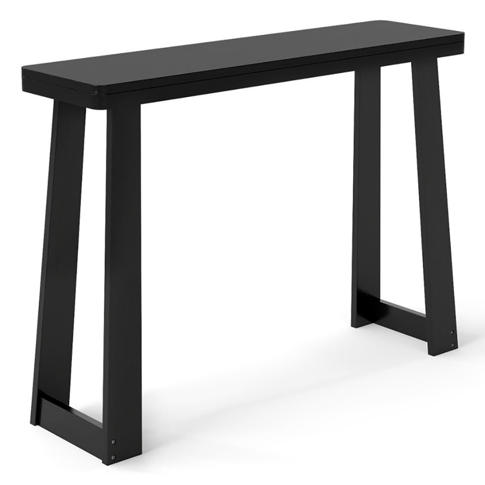 Solid Rubber Wood Console Table 43 Inch Narrow Entryway With Thick