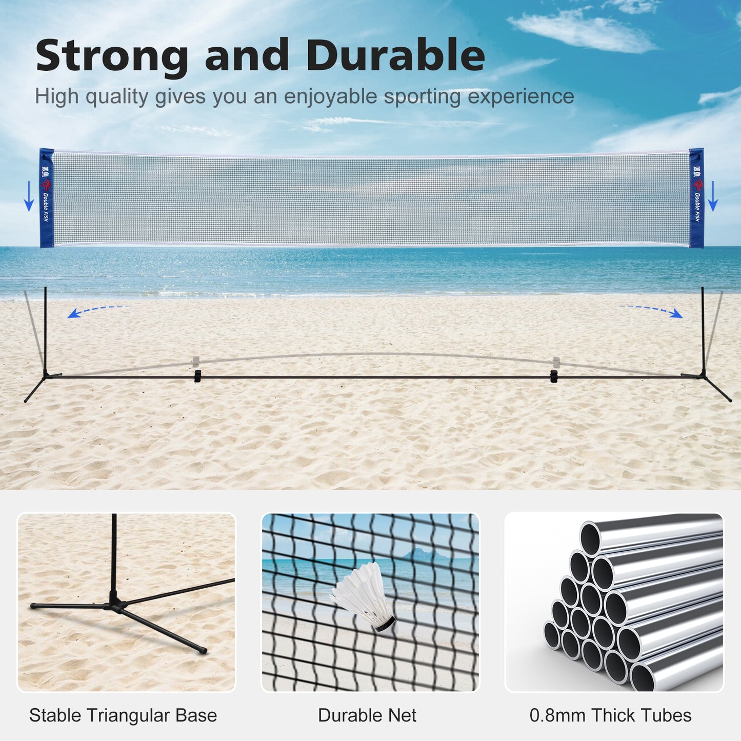 Portable Badminton Net - Foldable, Standard Size for Indoor & Outdoor Sports