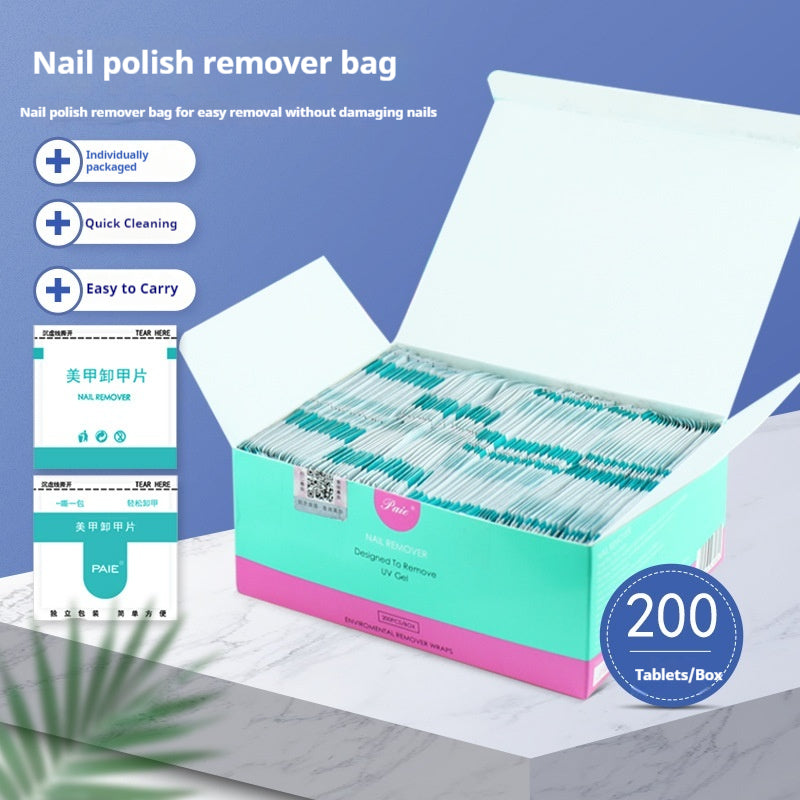 Disposable Nail Polish Remover & Cotton Pad Set - 100/200 Pieces for Nail Art
