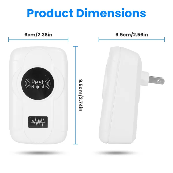 Ultrasonic Insect Repellent - Dual Sound-Wave Technology, 6-Pack