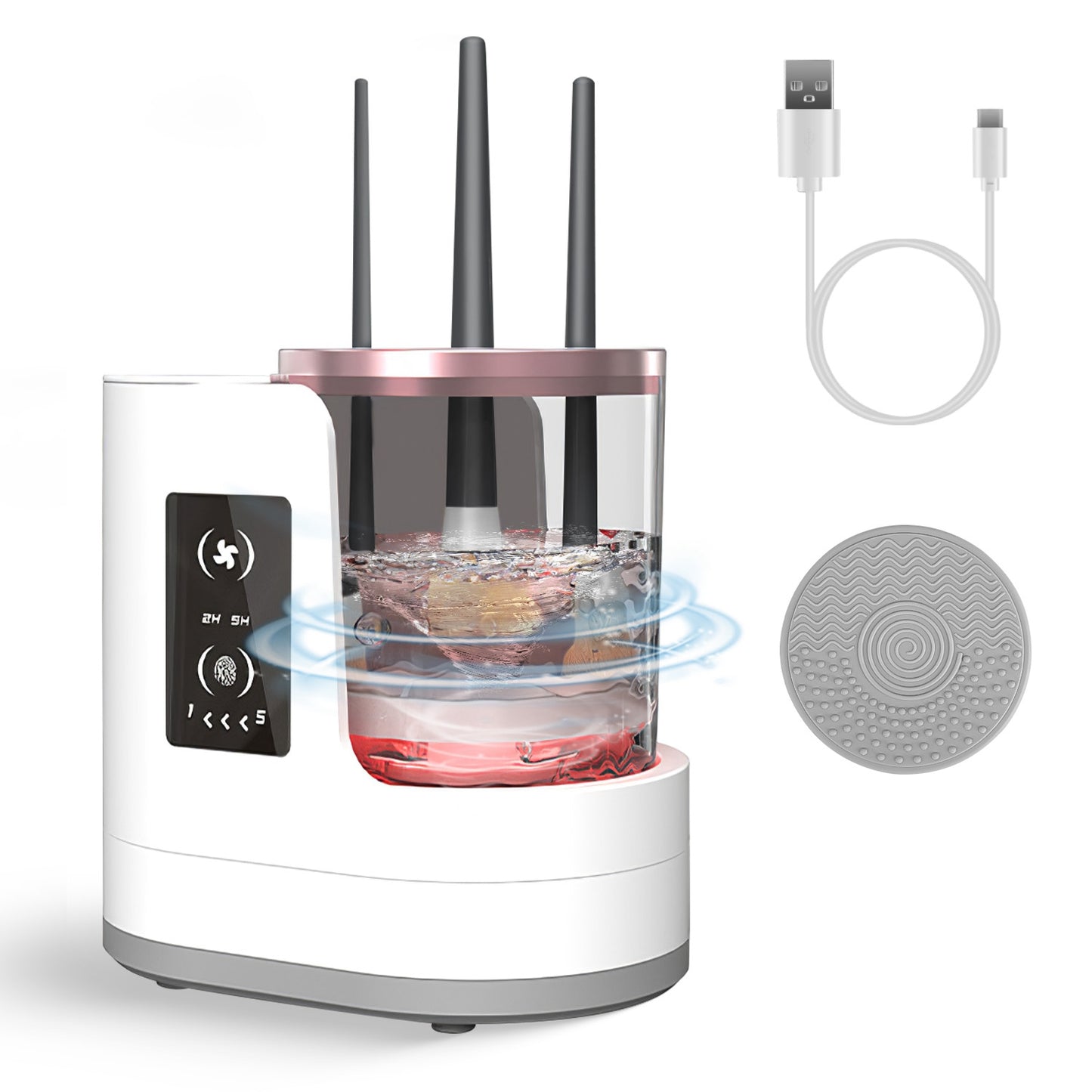 4-in-1 Automatic Electric Makeup Brush Cleaner & Dryer with UV Disinfection