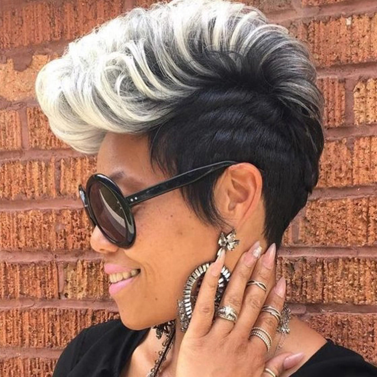 Short Curly Hair Wig - Synthetic Fiber