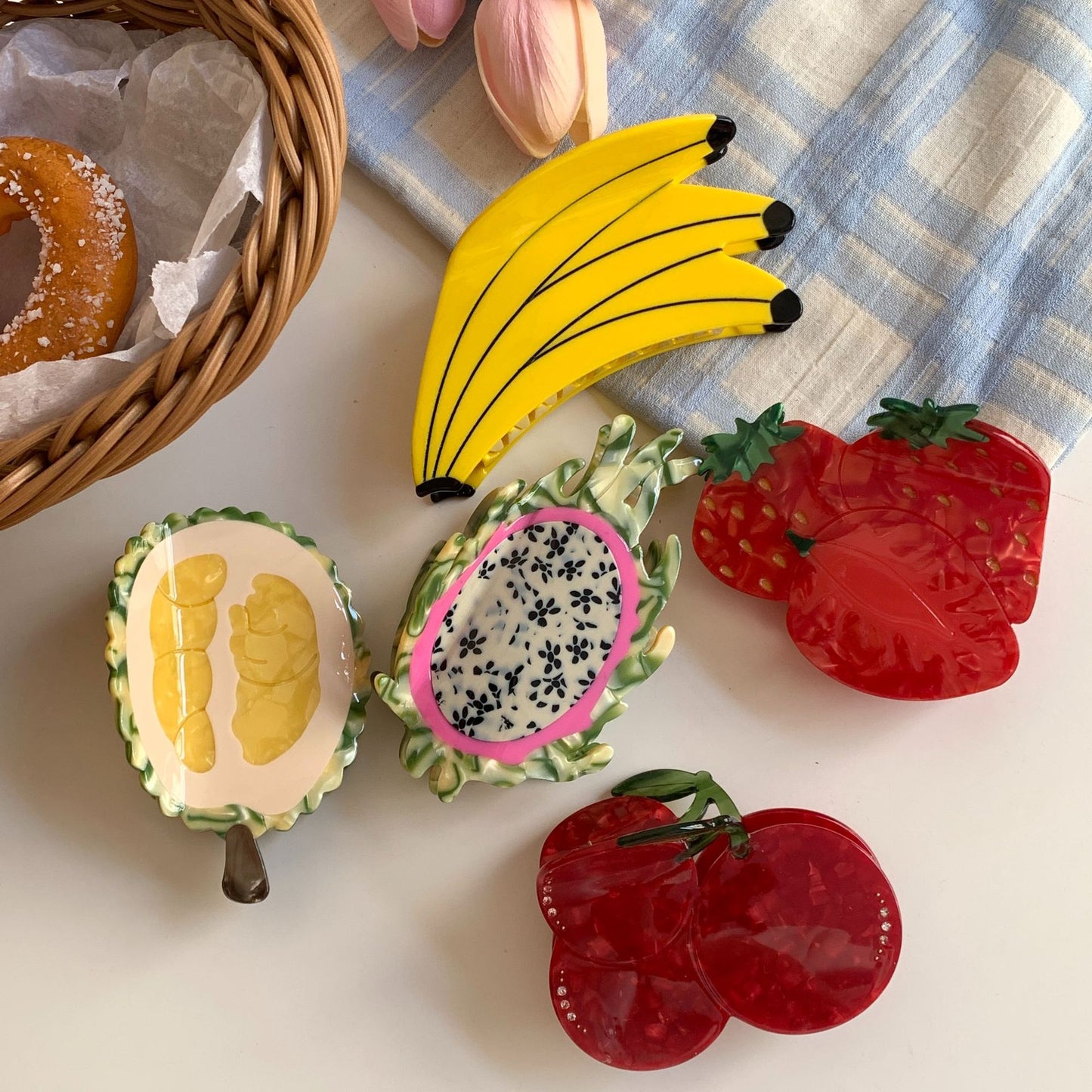 Korean Style Fruit Acetate Hair Claw Clip - Multiple Designs