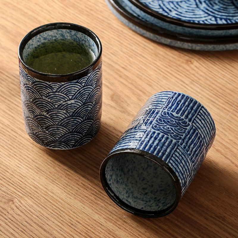 Porcelain Tea Cup with Handle 290ML Japanese Style for Home & Restaurant