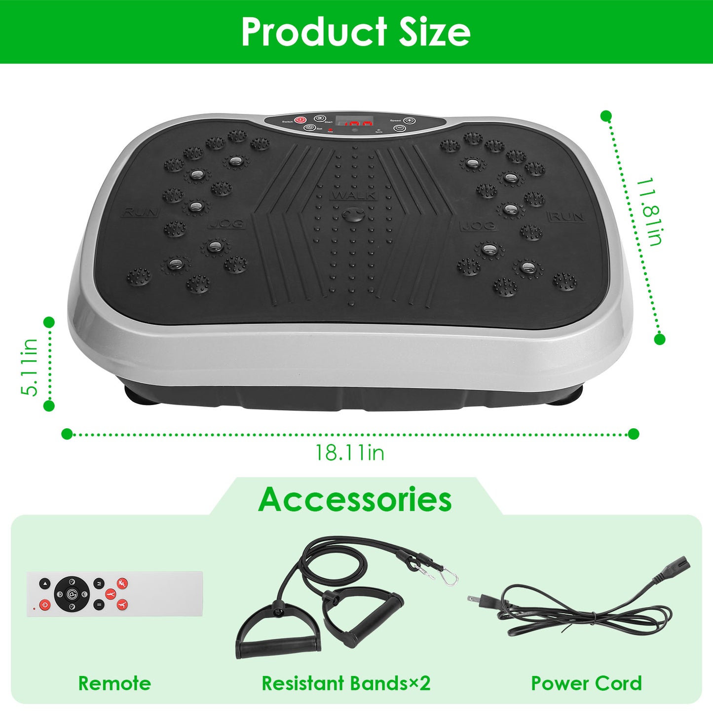 Whole Body Vibration Exercise Machine with Resistance Bands