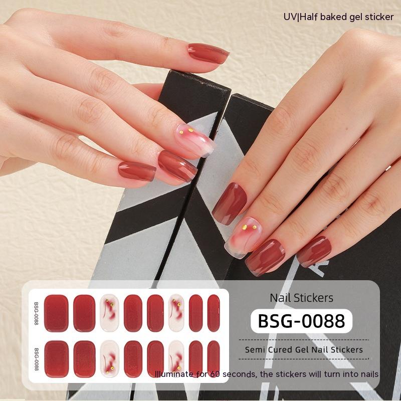 Semi-Cured Nail Stickers - 3D UV Gel Nail Art Set