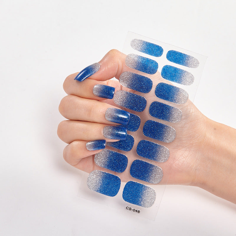 Gradient Onion Powder Nail Sticker Kit Tearable Color Nail Art Set for Manicure