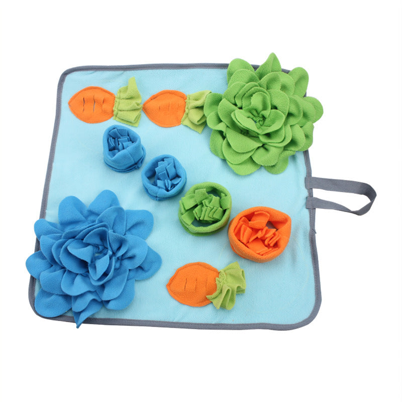 Candy Color Sniffing Training Mat - Blue Fleece Pet Training Aid
