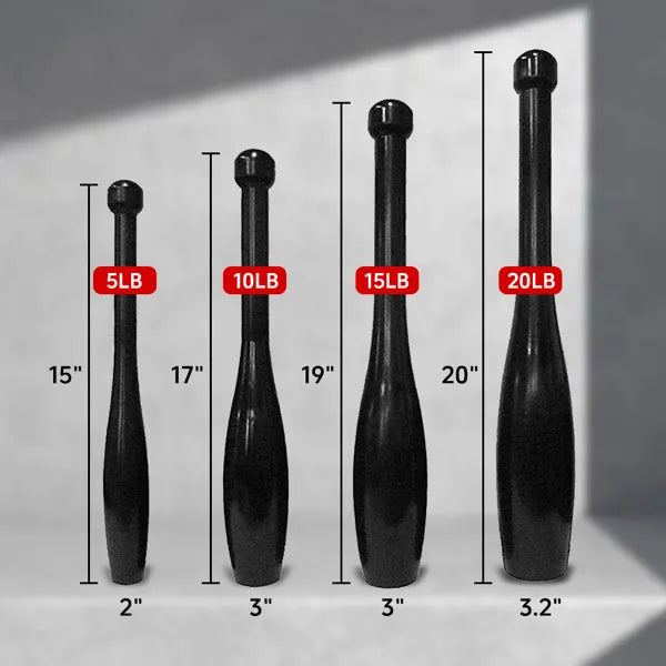 15LB Indian Club - Iron Exercise Bat for Strength Training