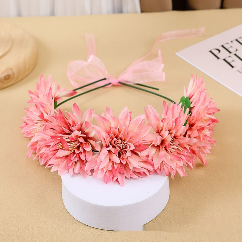 Children's Fairy Flower Garland Headband - Adjustable Hair Accessories for Kids & Adults
