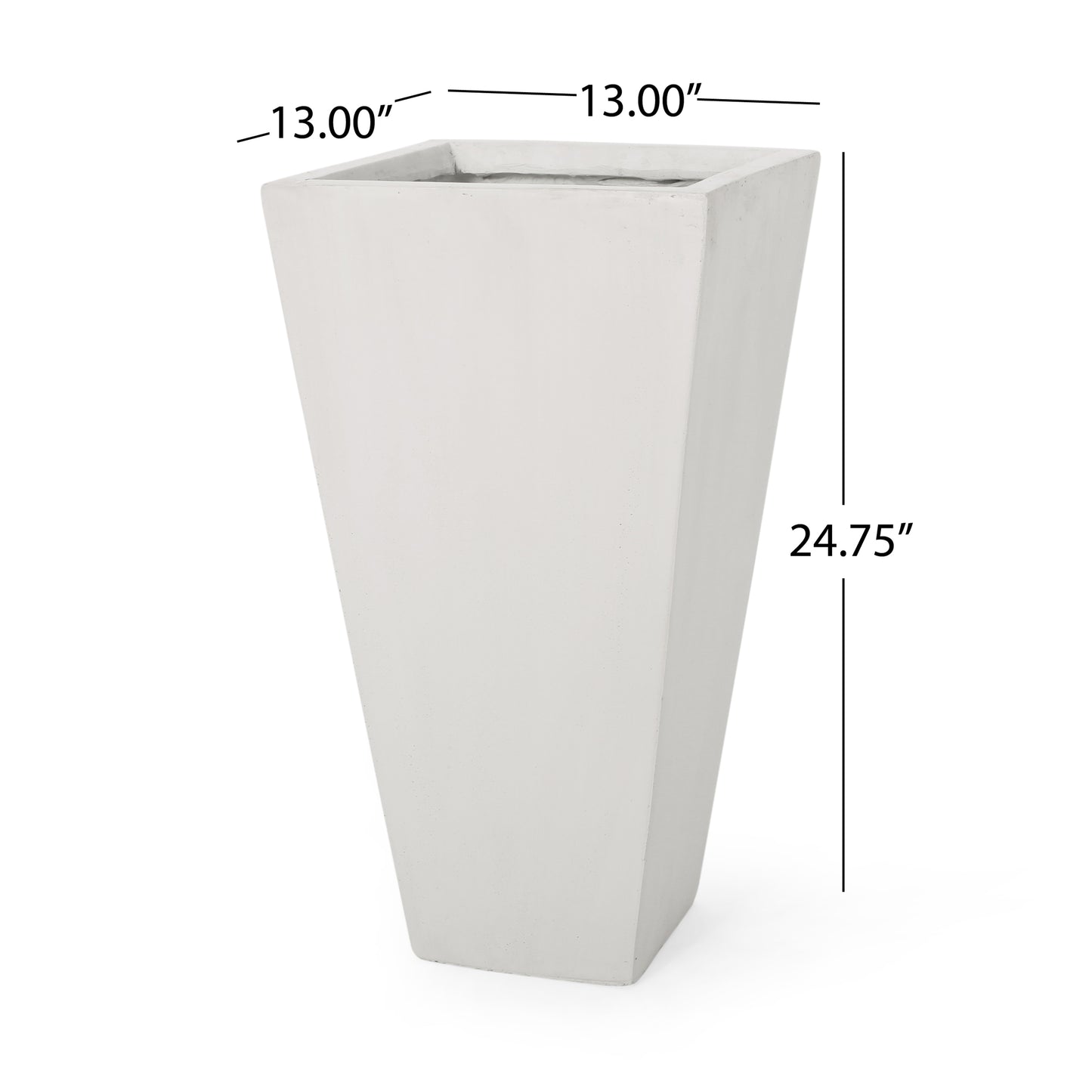 13 Outdoor Modern MGO Small Cast Stone Planter, White