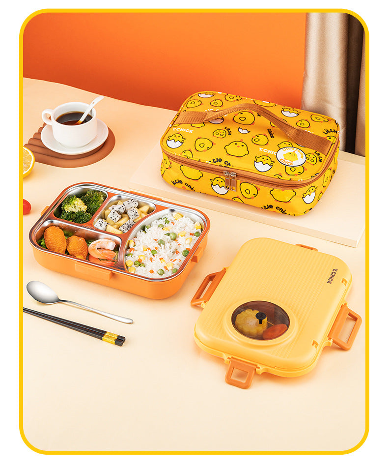 Cartoon Insulation Lunch Box - Stainless Steel Double Layer Food Container